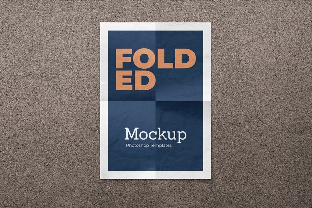 27+ Best Folded Poster Mockup PSD Templates