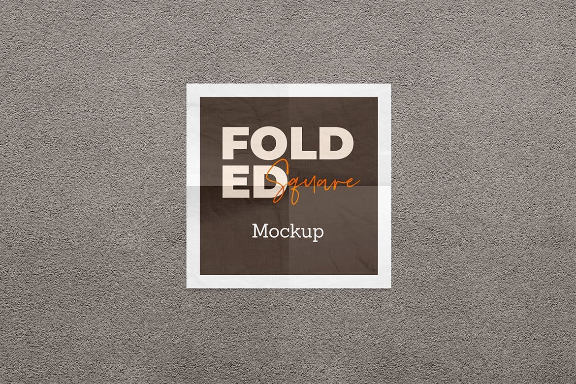 Folded Square Paper Mockup