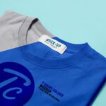 30+ Beautiful Folded Shirt Mockup PSD Templates Folded t-shirts mockup template for your design on blue Premium Psd
