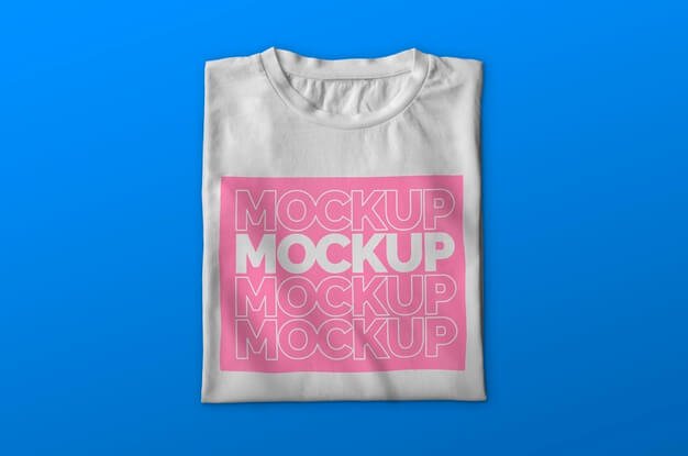 Folded white t-shirt mockup Free Psd