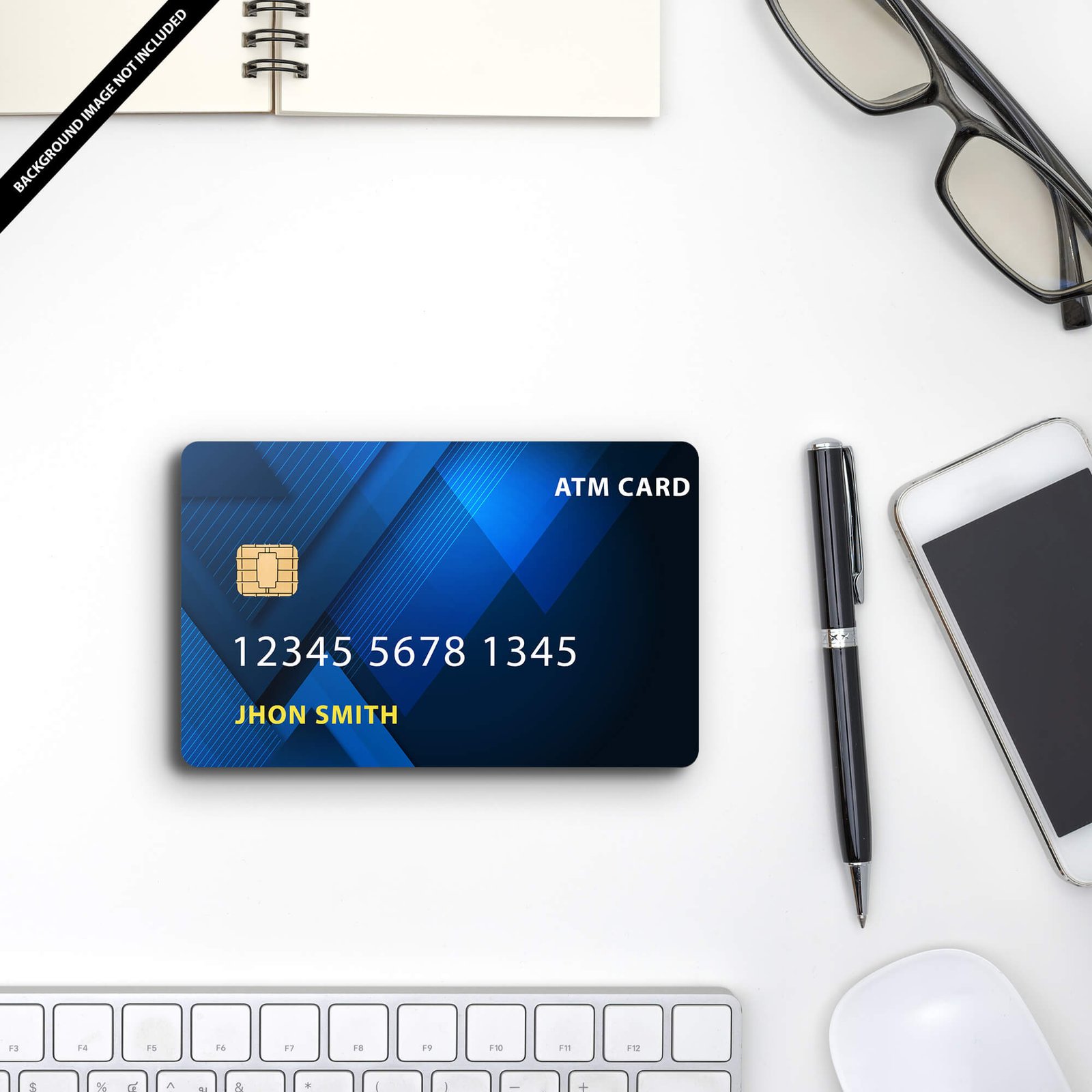 Free ATM Card Mockup PSD Template