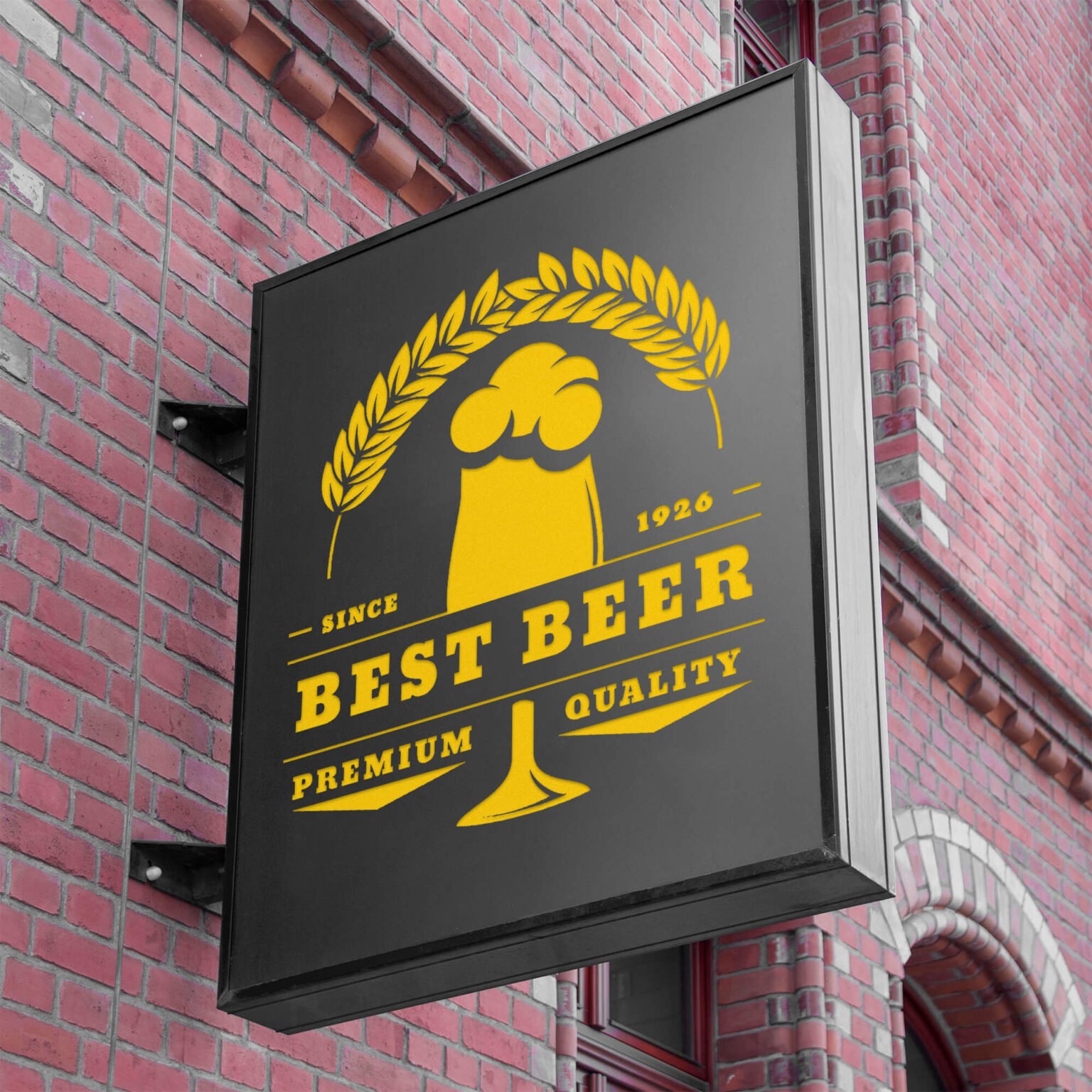 Free Bar Sign Mockup PSD Template Mockup Den