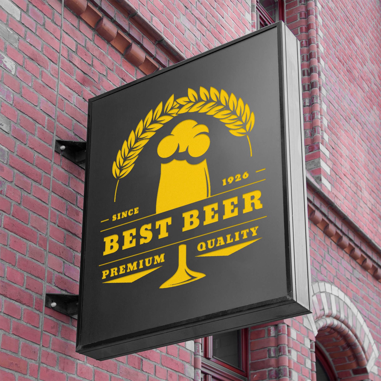 Free Bar Sign Mockup PSD Template