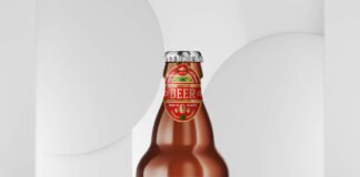 Free Beer Label Mockup PSD Template