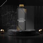 Free Black Bottle Mockup PSD Template