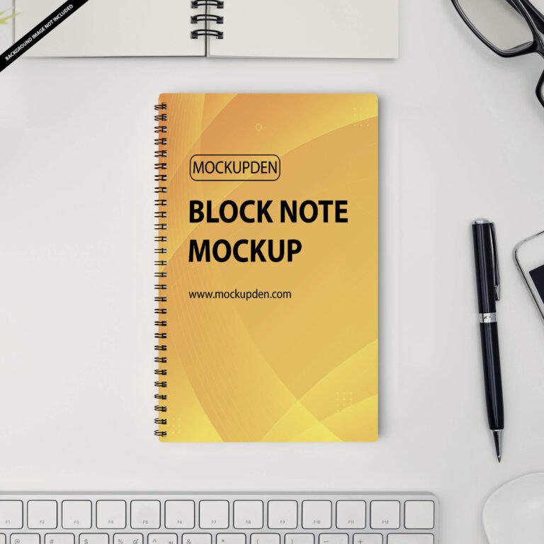 Free Block Note Mockup PSD Template