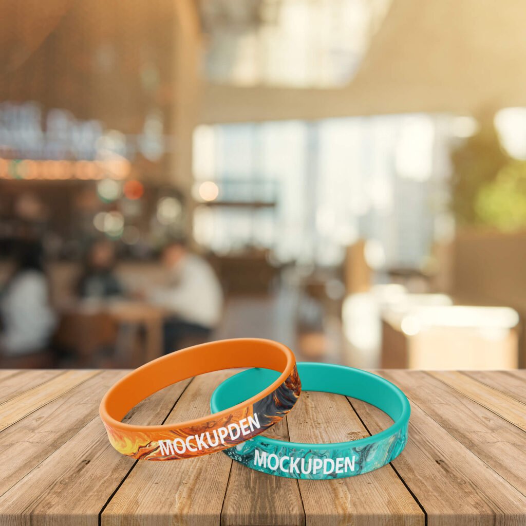 16 + Wristband Mockup | 1Fabric, Paper, Silicone, rubber Wristband PSD