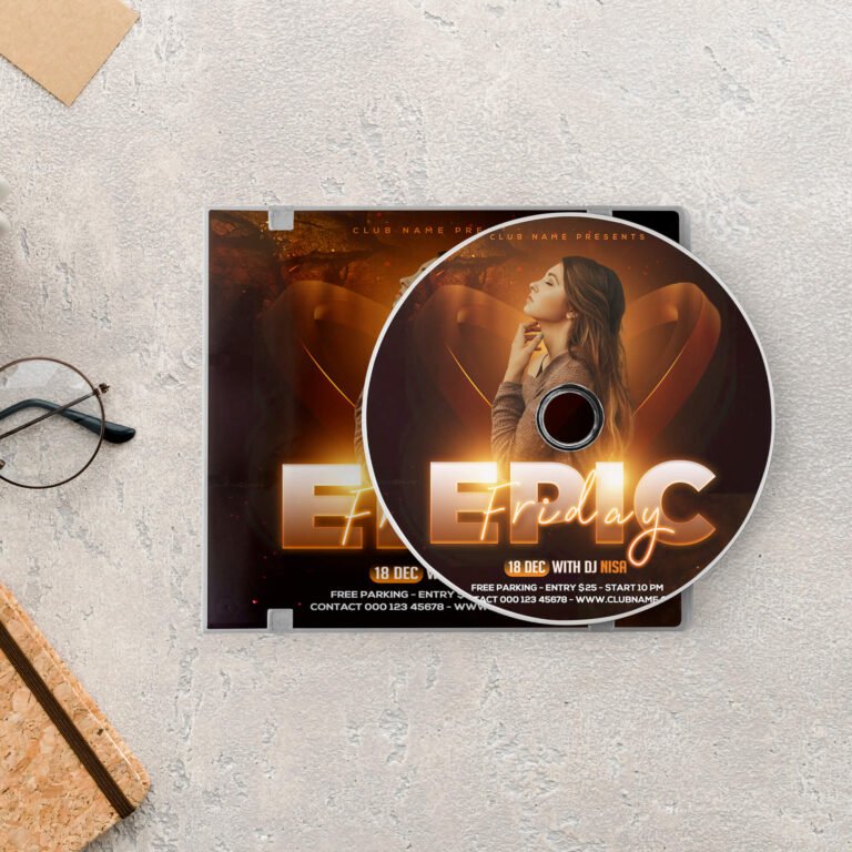 Free Music CD Case Mockup PSD Template