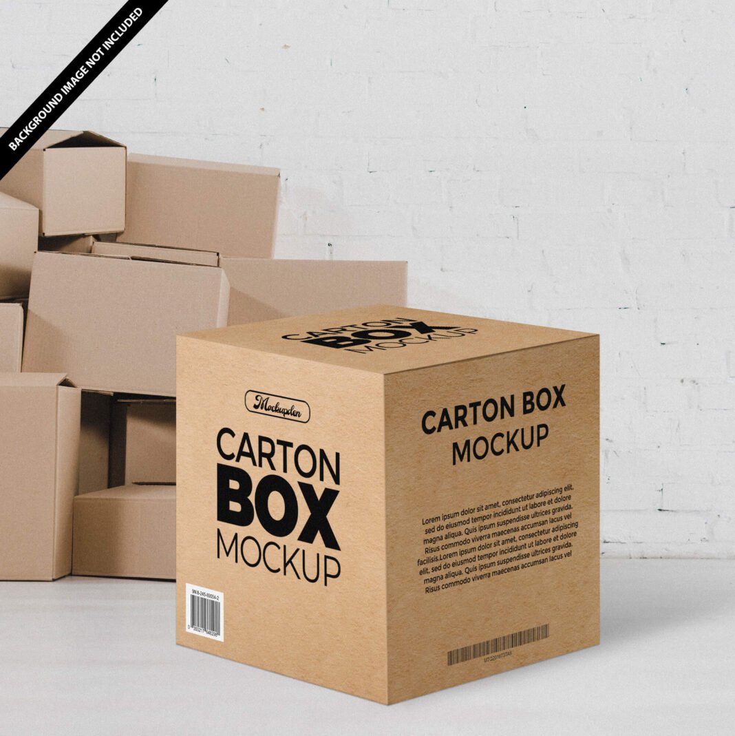 Free Carton Box Mockup PSD Template - Mockup Den