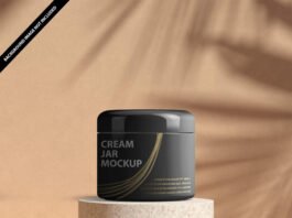 Free Cream Jar Mockup PSD Template