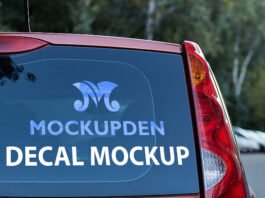 Free Decal Mockup PSD Template