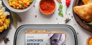 Free Lunch Box Mockup PSD Template