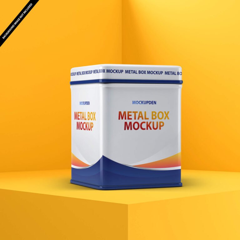 Free Metal Box Mockup PSD Template