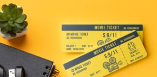 Free Movie Ticket Mockup PSD Template