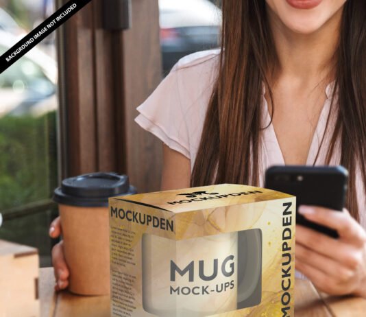 Free Mug Box Mockup PSD Template