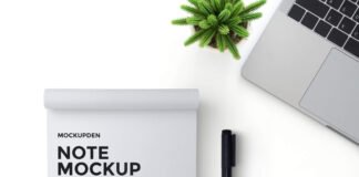 Free Note Mockup PSD Template