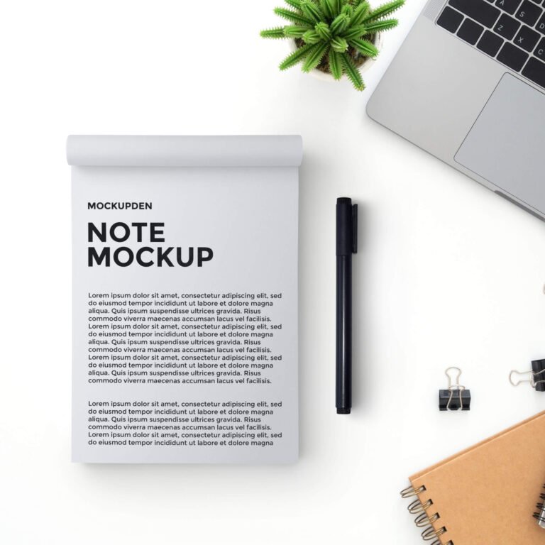 Free Note Mockup PSD Template