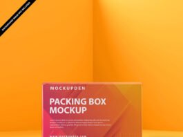Free Packing Box Mockup PSD Template