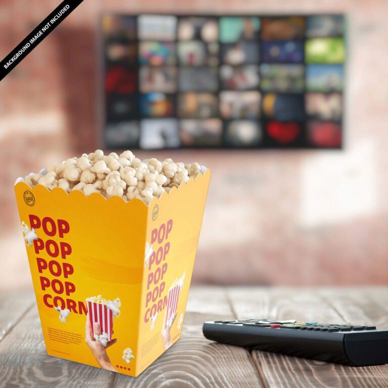 Free Popcorn Box Mockup PSD Template