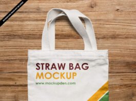 Free Straw Bag Mockup PSD Template