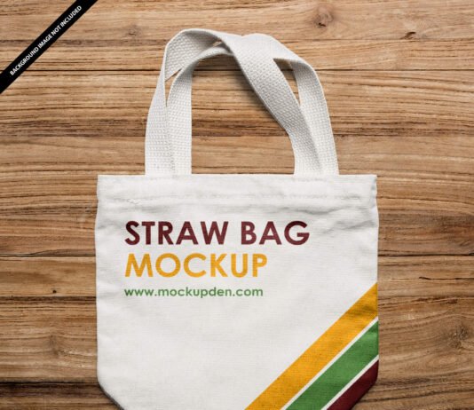 Free Straw Bag Mockup PSD Template