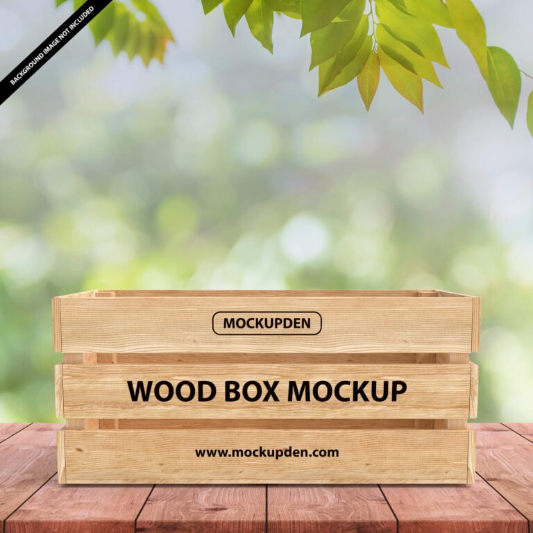 Free Wood Box Mockup PSD Template