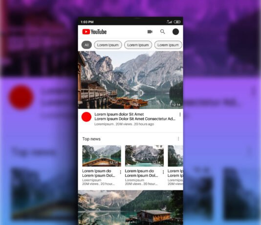 Free YouTube App Mockup PSD Template