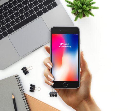Free iPhone Hand Mockup PSD Template