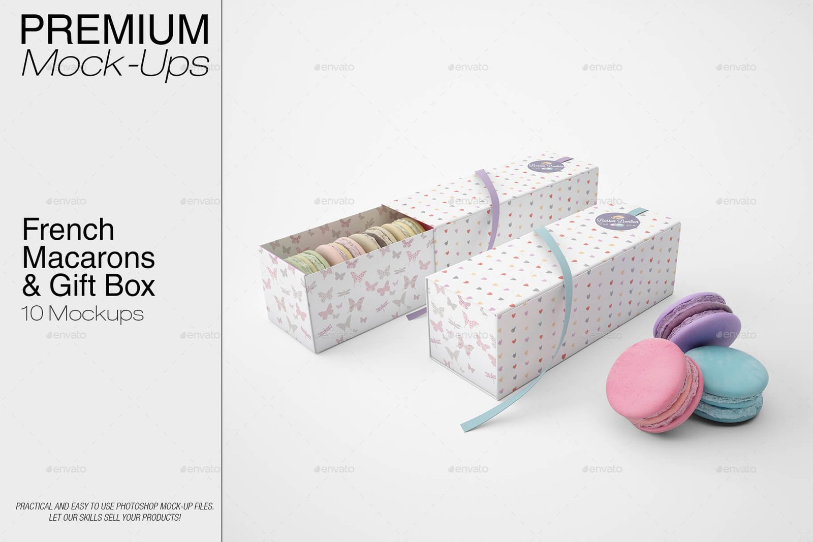 French Macarons & Gift Box Mockup Pack