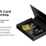 Gift cards in a box mockup Premium Psd