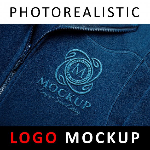 Logo mock up - embroidered sport cloth stitched logo Premium Psd