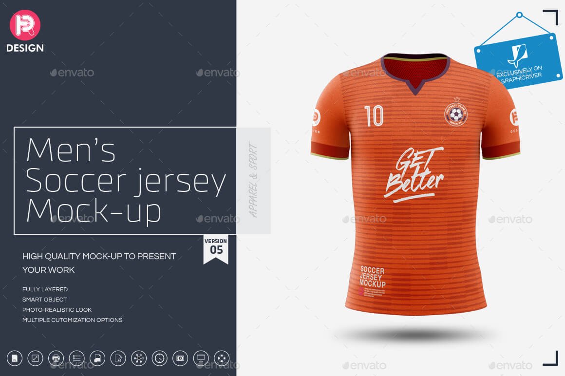 Men’s Soccer Jersey Mockup V5