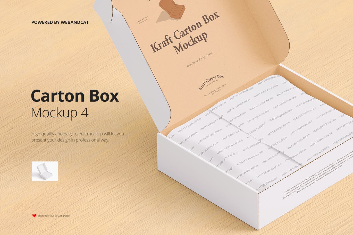 Opened Mailing Carton Box Mockup