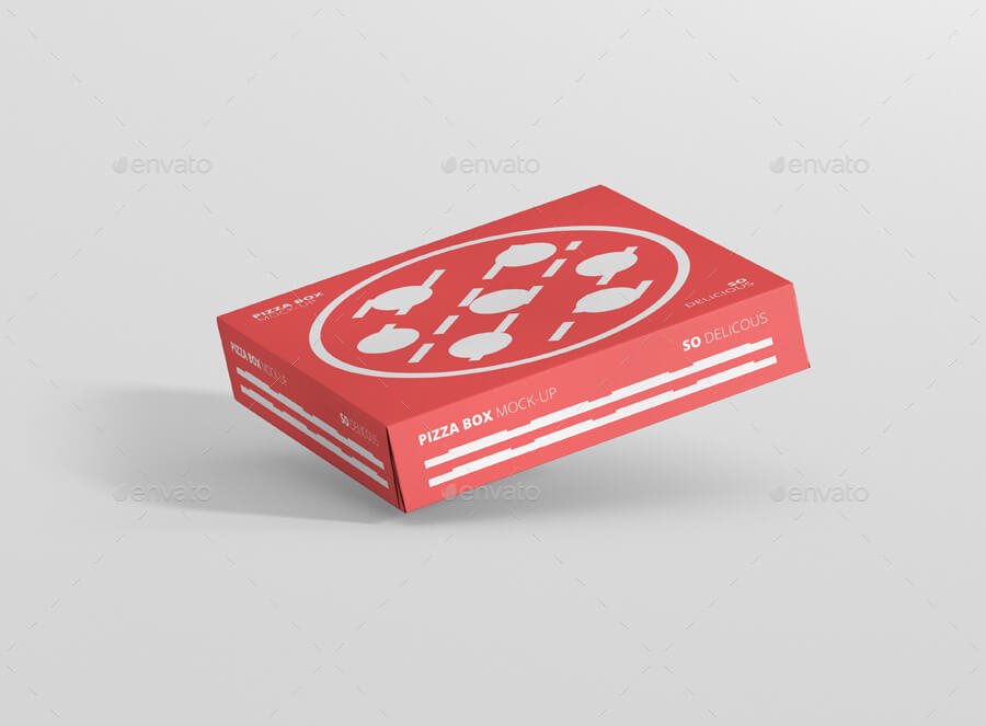 Pizza Box Mockup - Double Pack Supermarket Edition