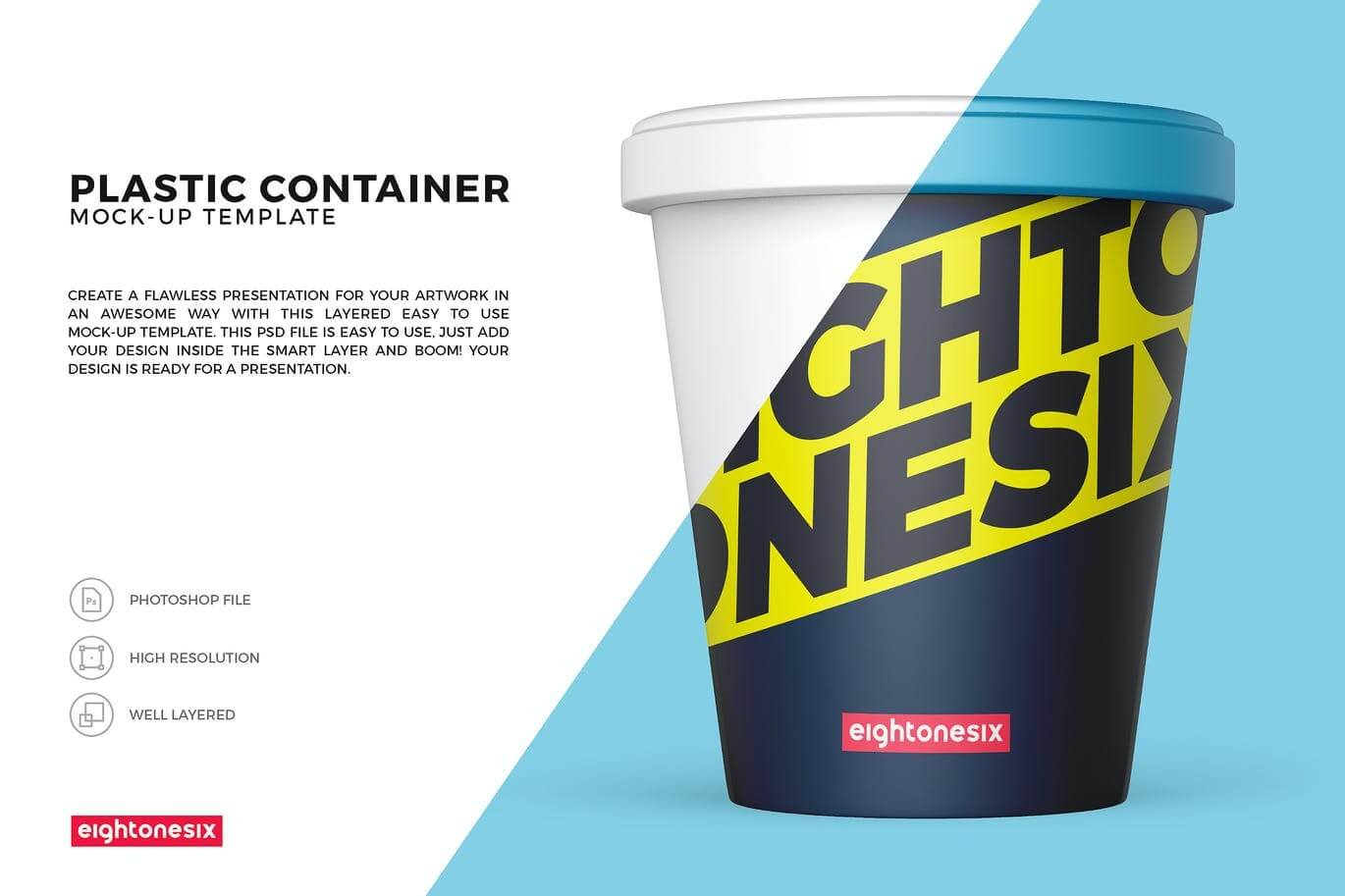 Plastic Food Container Mock-Up Template