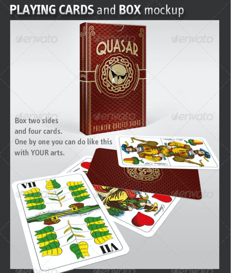 Playing Card - Business Card and Box Mockup