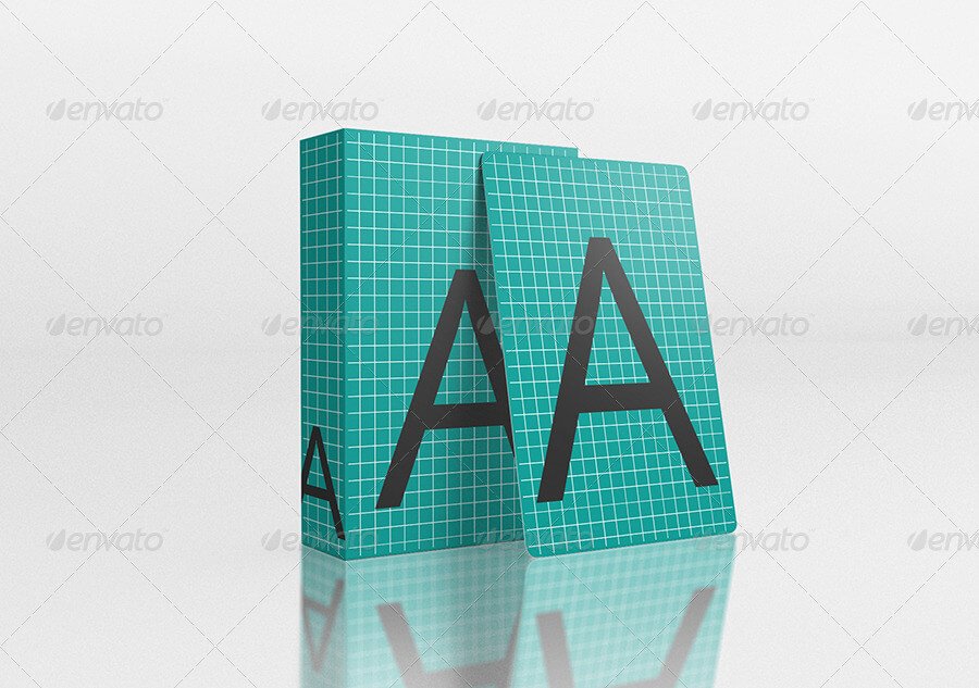 Playing Card with Box Mock-Up