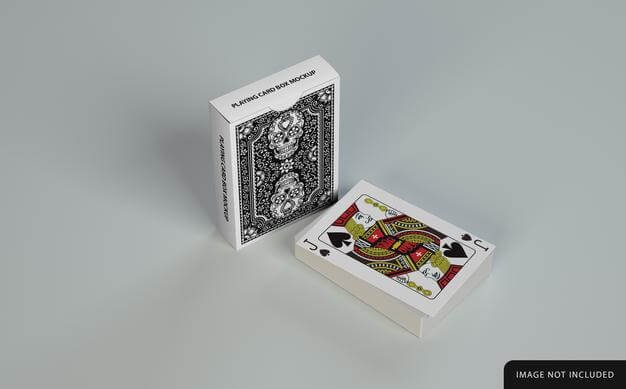 Playing card with box mockup design Premium Psd