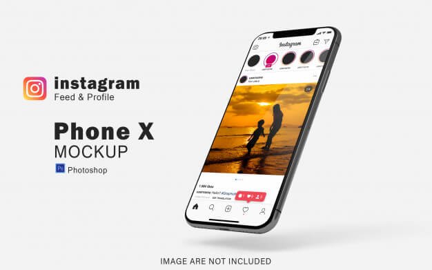 Realistic smartphone mockup for your social media preview Premium Psd
