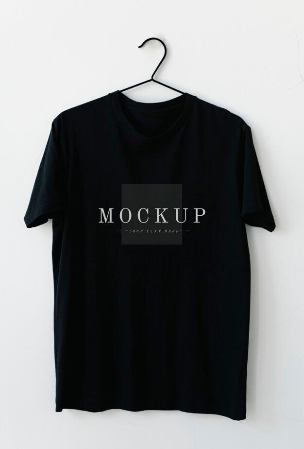 Simple black men's tee mockup Free Psd