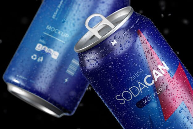 Soda can mockup. layered mockup of an aluminium soda can Premium Psd