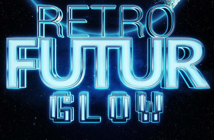 Space Glow 3D Text Mockup