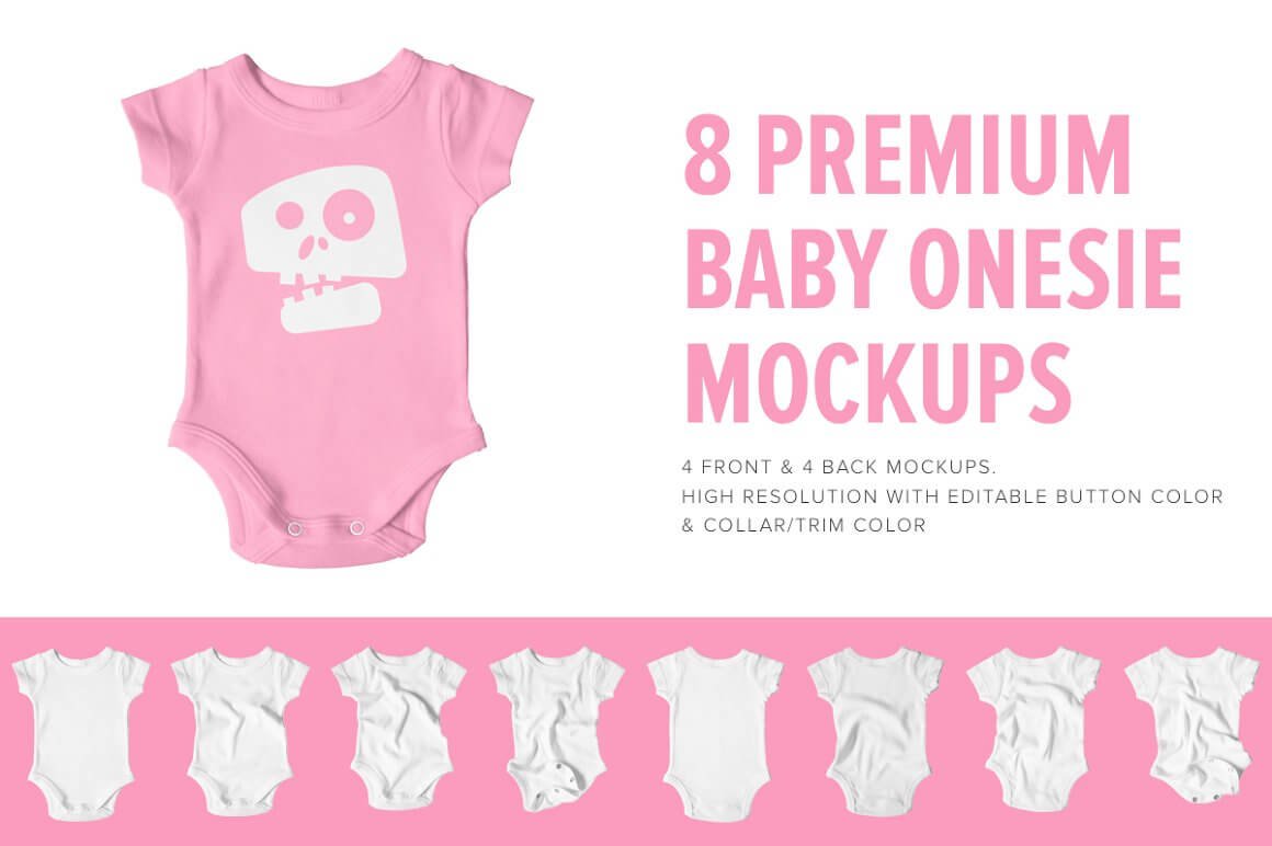 8 Premium Baby Shirt Onesie Mockups