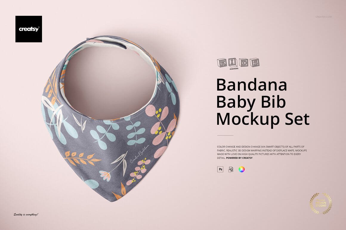 Baby Bandana Bib Mockup Set