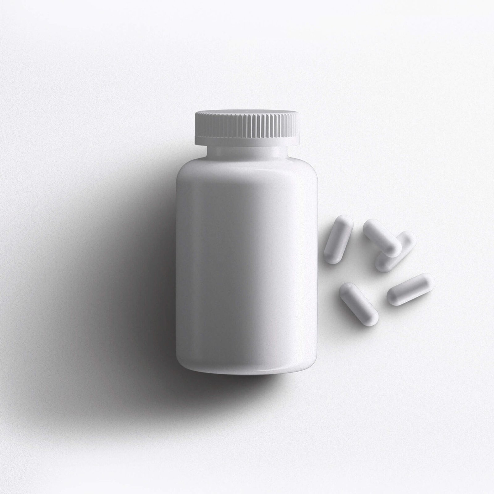 Free Capsule Bottle Mockup PSD Template Mockup Den