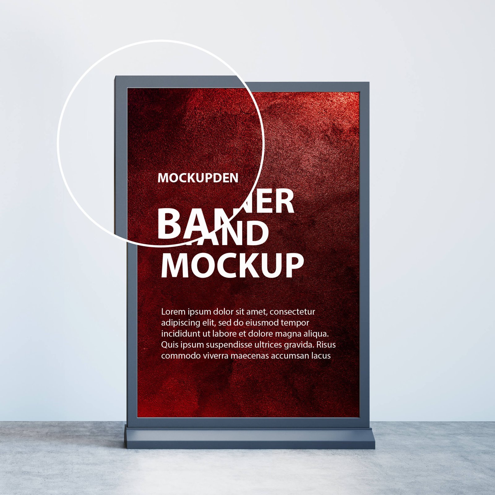 Close Up Of a Free Banner Stand Mockup PSD Template