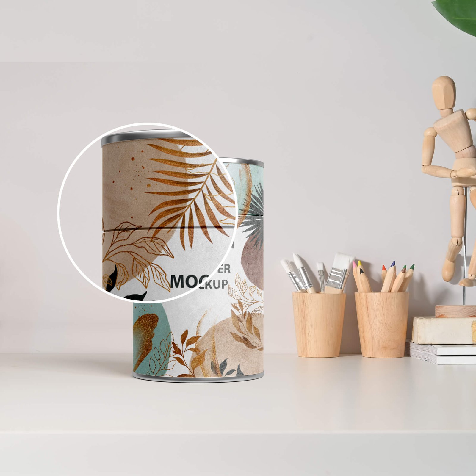 Free Canister Mockup PSD Template 1