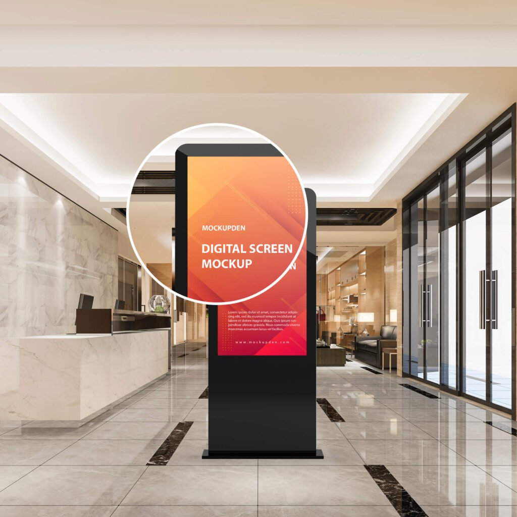 Free Digital Display Screen Mockup PSD Template - Mockup Den