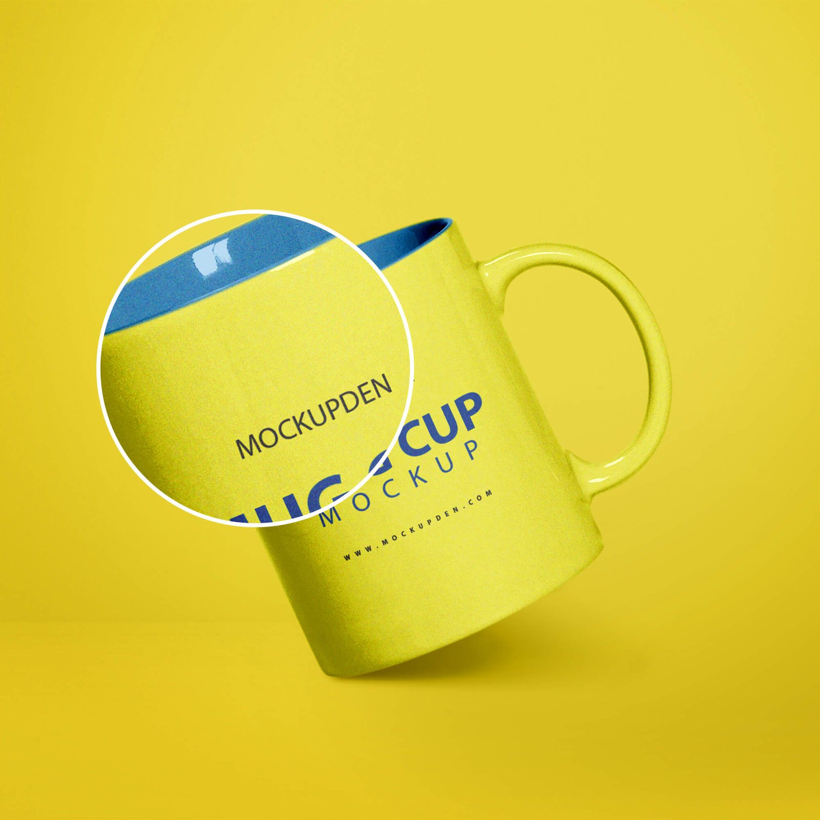 Close Up Of a Free Mug Cup Mockup PSD Template