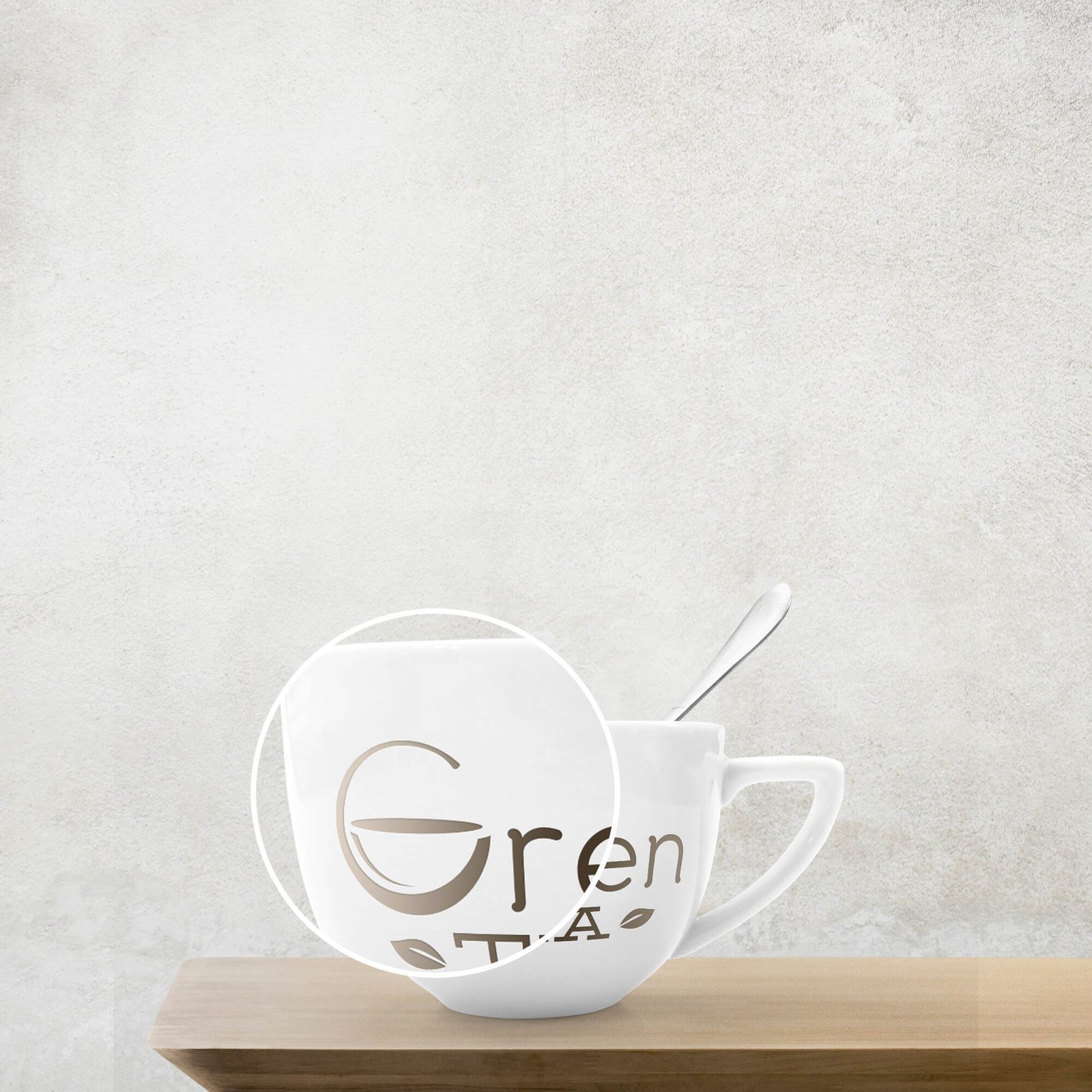 Close Up Of a Free Tea Cup Mockup PSD Template